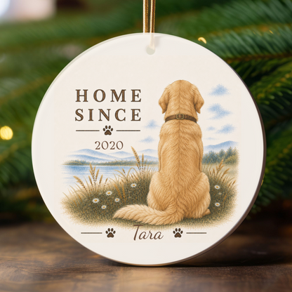 Personalized Golden Retriever Ornament, Double Sided Gotcha Day Gift, Custom Dog Keepsake