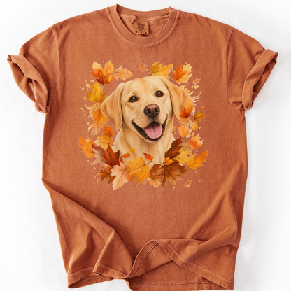 Yellow Lab Fall Shirt, Autumn Dog Mom Comfort Colors Tee