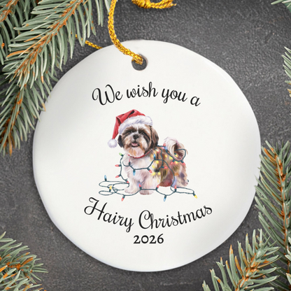 Christmas Shih Tzu Ornament, Christmas Lights Dog Keepsake