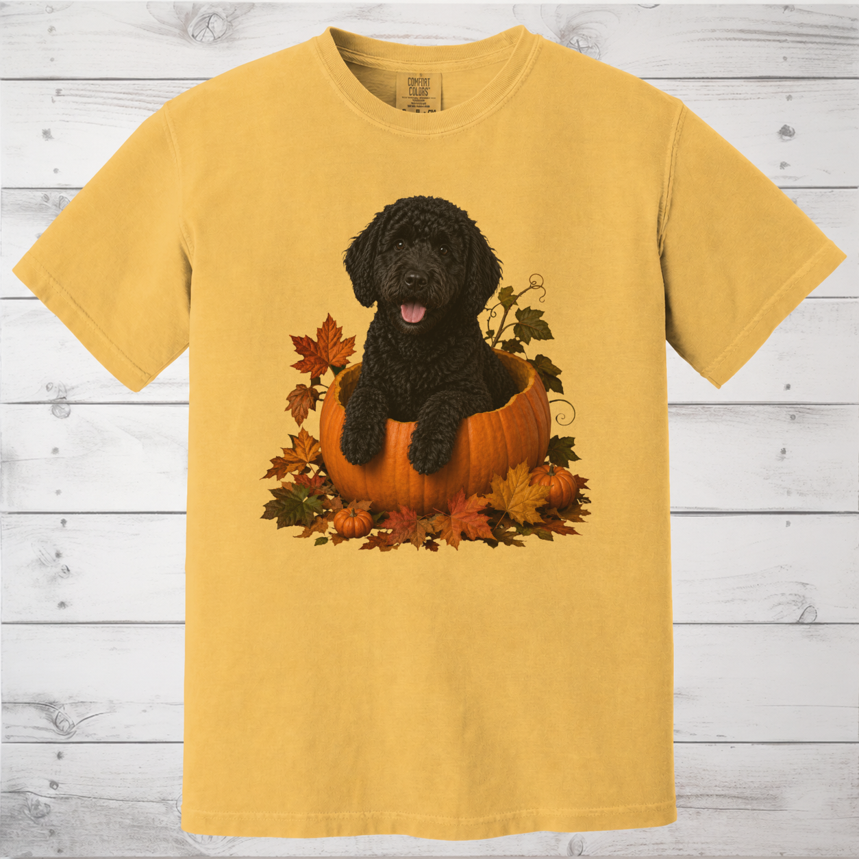 Black Portuguese Water Dog Pumpkin Shirt