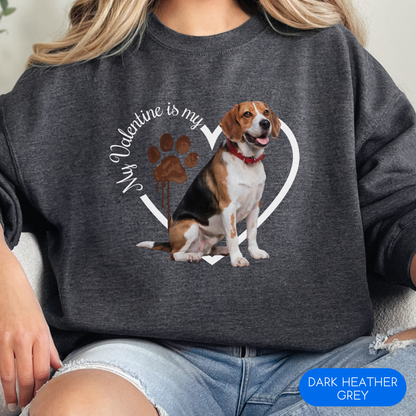 Valentine Beagle Sweatshirt, Beagle Mom, Valentine Heart Dog Sweatshirt, Valentine Dog, Gift for Dog Lover, Beagle