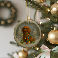 Load image into Gallery viewer, Personalized Ruby Cavalier King Charles Spaniel Christmas 3D Clay-Style Dog Keepsake