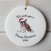 Load image into Gallery viewer, Christmas French Bulldog Ornament, Christmas Lights Dog Keepsake
