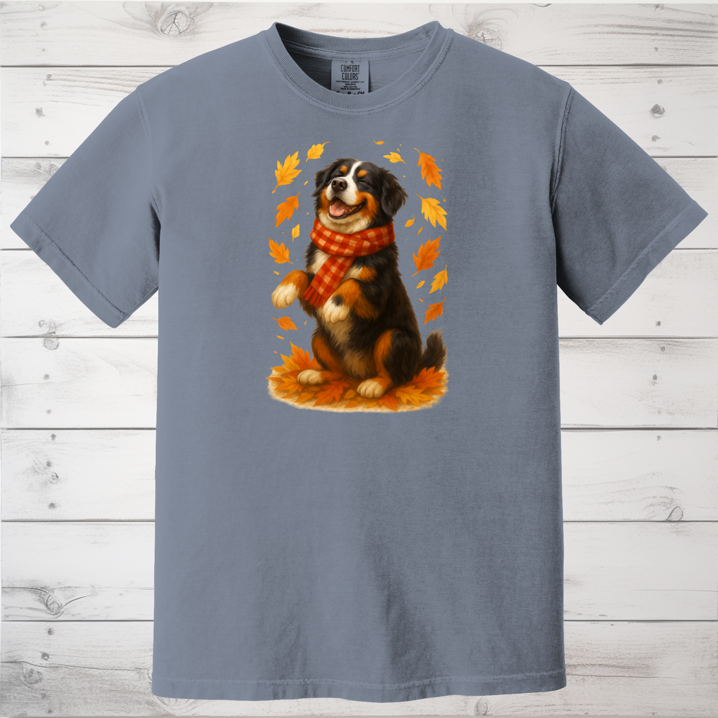 Bernese Mountain Dog Sweatshirt, Cozy Fall Dog Shirt, Cute Dog Sweater, Autumn Dog Lovers Gift, Dog in Leaves, Gift For Dog Moms