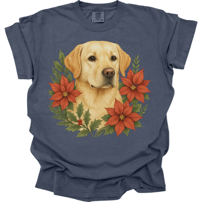Yellow Lab Poinsettia Christmas Shirt
