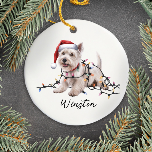 West Highland Terrier Ornament, Personalized Dog Christmas Gift