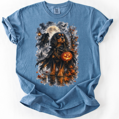 Black & Tan Cavalier Headless Horseman Inspired Halloween Comfort Colors Shirt