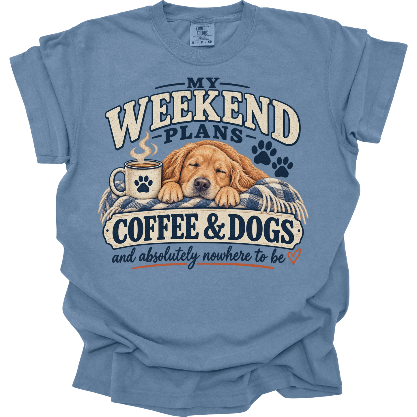 Golden Retriever Shirt, Coffee and Dogs Tee, Golden Retriever Mom Gift, Weekend Dog Shirt