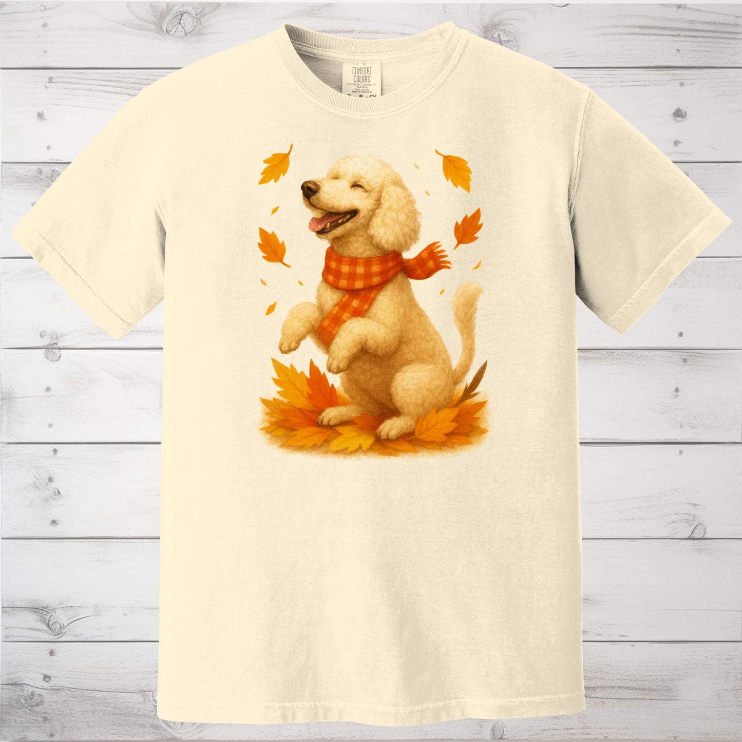 Poodle Autumn Shirt, Cozy Poodle Sweatshirt, Fall Dog Lover Apparel, Poodle Leaves Gift, Cute Dog Clothing, Autumn Vibes Sweatshirt