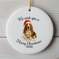 Load image into Gallery viewer, Christmas Basset Hound Ornament, Christmas Dog Keepsake
