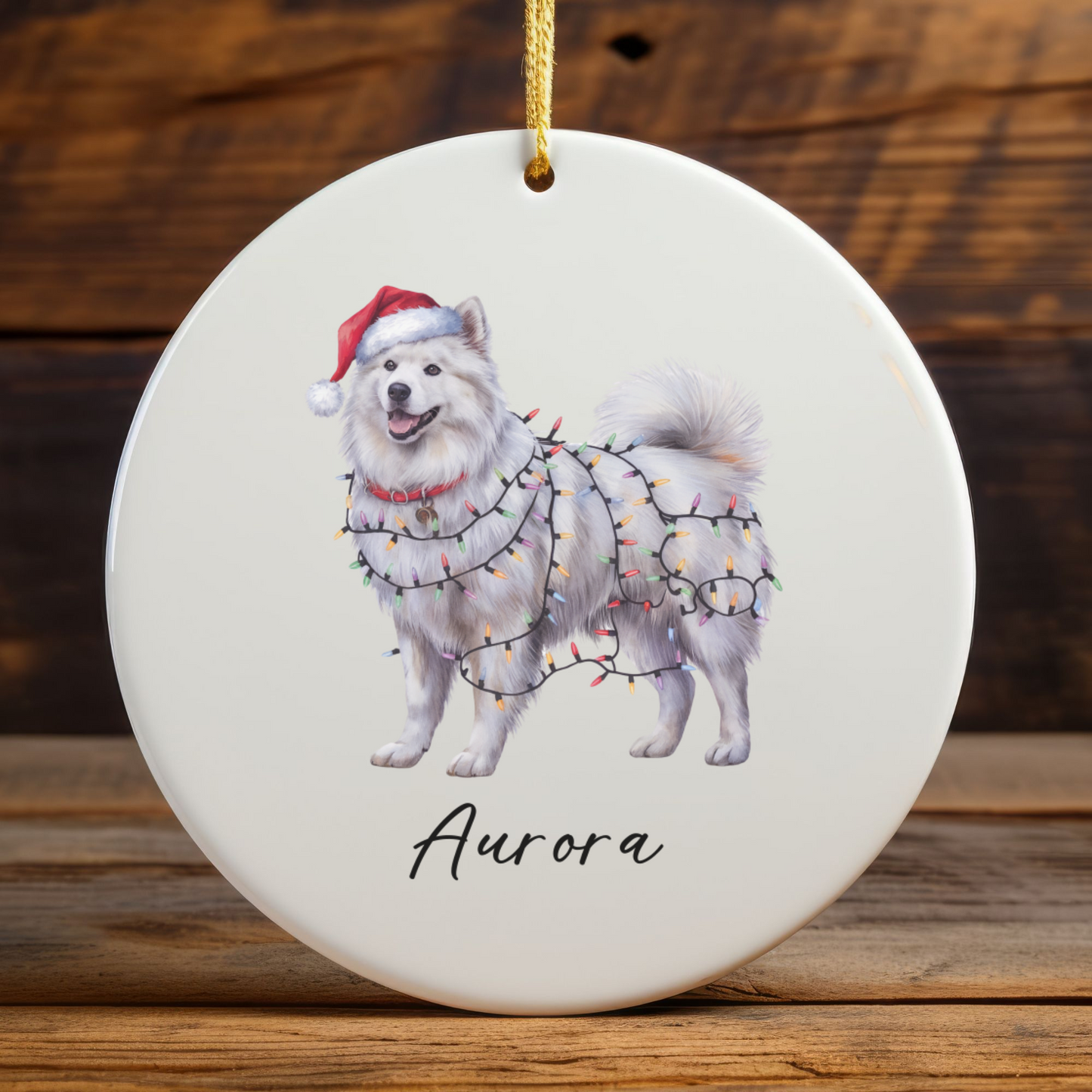 Personalized Samoyed Ornament, Custom Dog Lover Gift