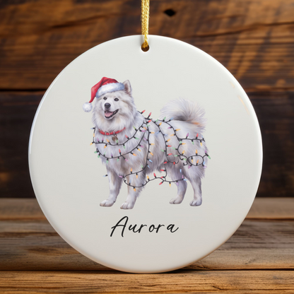 Personalized Samoyed Ornament, Custom Dog Lover Gift