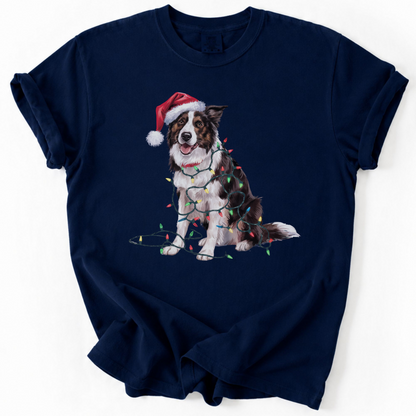 Christmas Border Collie Shirt, Christmas Lights Dog Tee, Christmas Dog Tee, Border Collie Mom Tshirt, Gift for Dog Lover, Border Collie