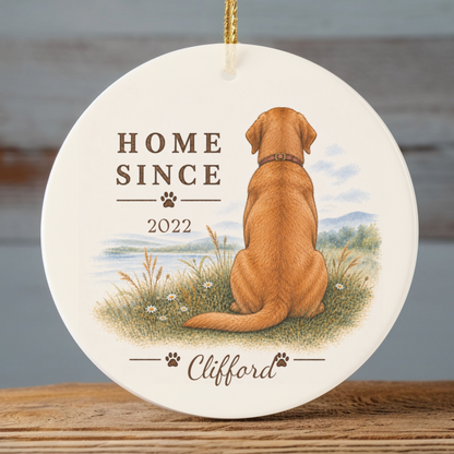 Personalized Fox Red Lab Ornament, Double Sided Labrador Gotcha Day Gift, Custom Dog Keepsake