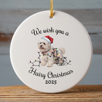 Load image into Gallery viewer, Bichon Frise Christmas Ornament, Personalized Ceramic Keepsake
