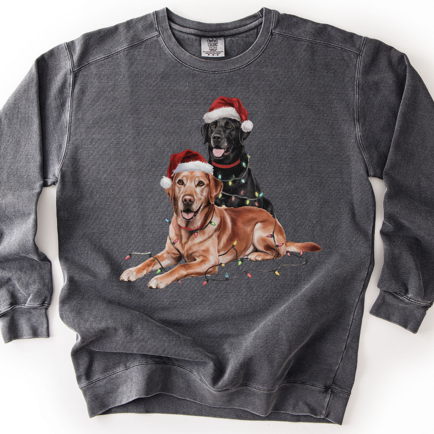 Black and Fox Red Labs Christmas Lights Sweatshirt