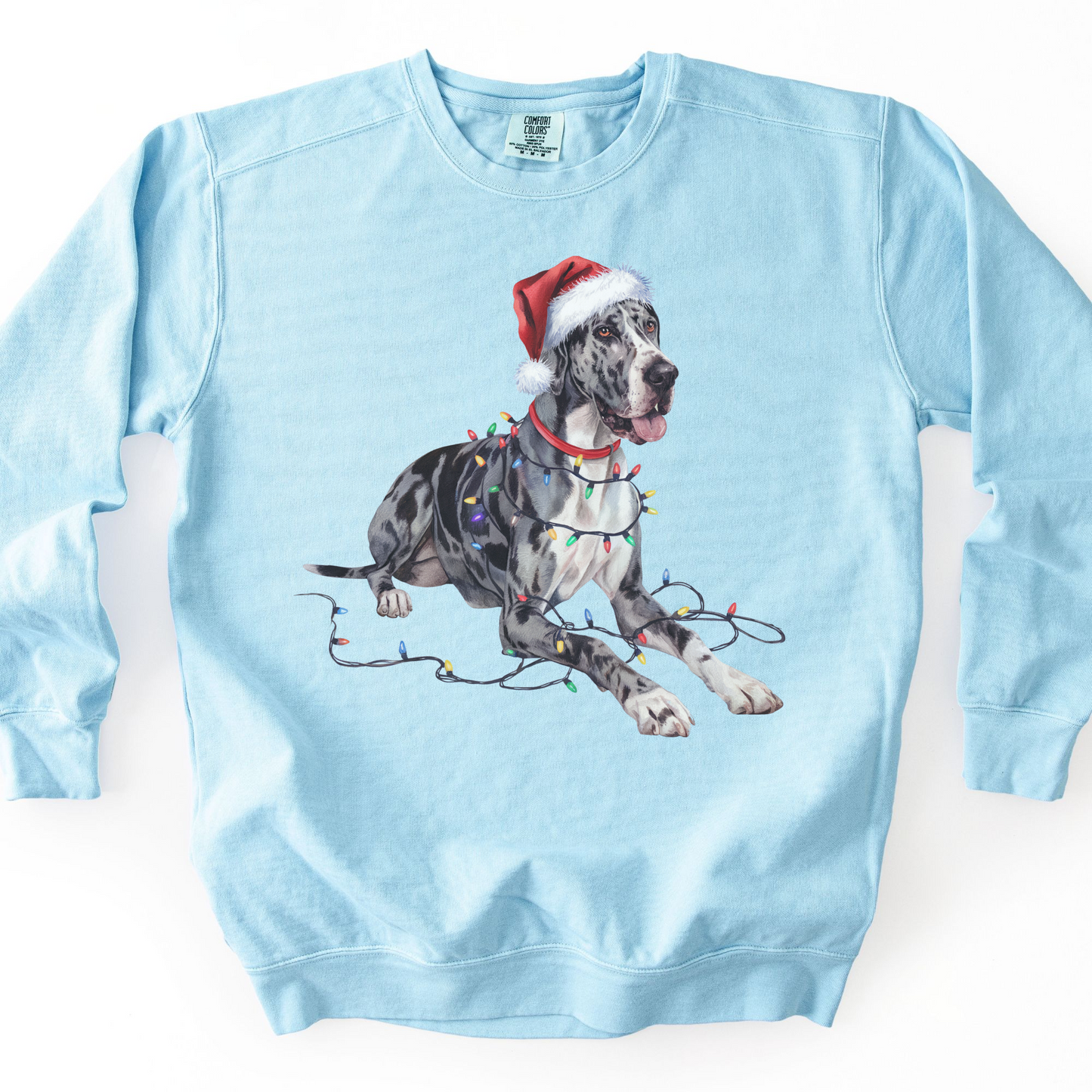 Great Dane Christmas Lights Sweatshirt