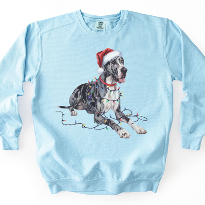 Great Dane Christmas Lights Sweatshirt