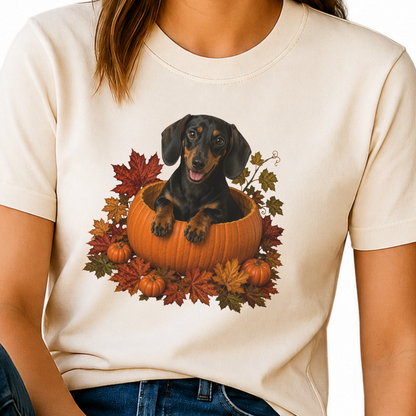 Black and Tan Dachshund Pumpkin Shirt