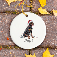 Load image into Gallery viewer, Doberman Pinscher Ornament, Personalized Dog Name Gift
