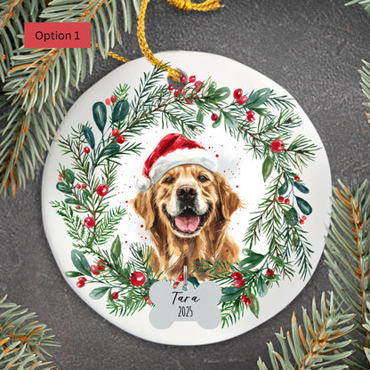 Personalized Golden Retriever Christmas Ornament