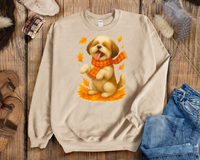 Load image into Gallery viewer, Shih Tzu Fall Shirt, Dog Lover Autumn Sweater, Cozy Pet Apparel, Cute Dog Fall Gift, Seasonal Dog Fashion, Shih Tzu Autumn Wear
