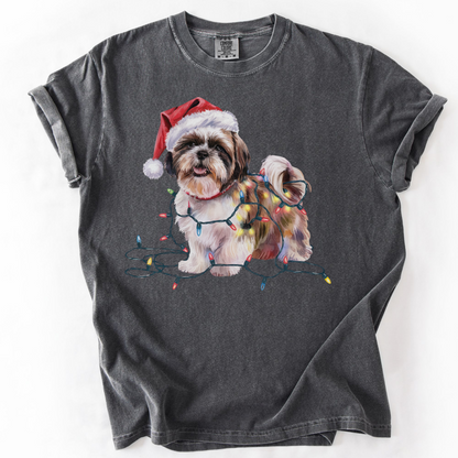 Christmas Shih Tzu Shirt, Christmas Lights Dog Tee, Christmas Dog Tee, Shih Tzu Mom Tshirt, Gift For Dog Lover, Shih Tzu