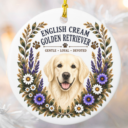 English Cream Golden Retriever Ornament, Golden Retriever Lover Gift, Dog Mom Breed Keepsake