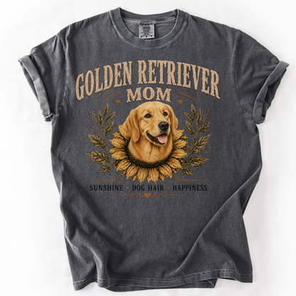 Golden Retriever Mom Shirt, Sunflower Golden Retriever Tee, Vintage Dog Lover Gift