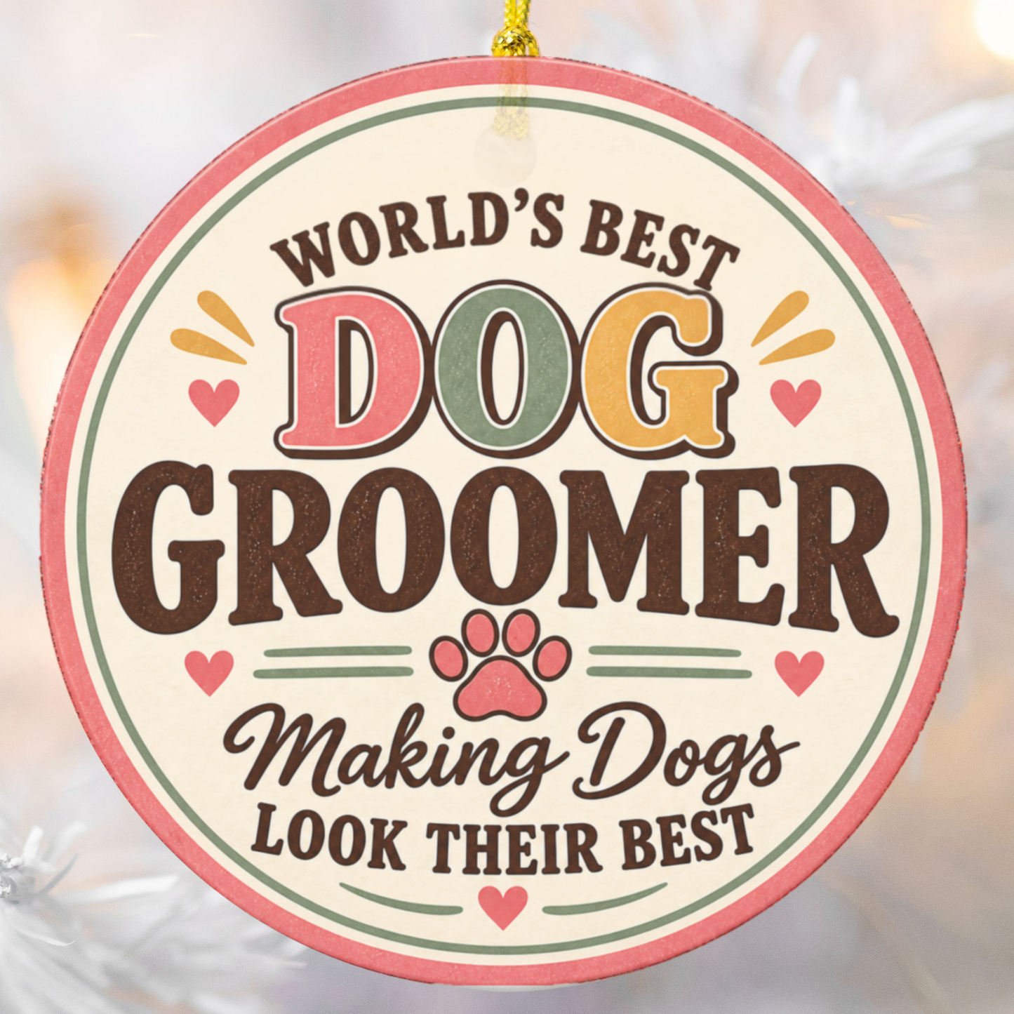 Personalized Dog Groomer Ornament