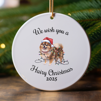 Load image into Gallery viewer, Christmas Pomeranian Ornament, Christmas Lights Dog Keepsake

