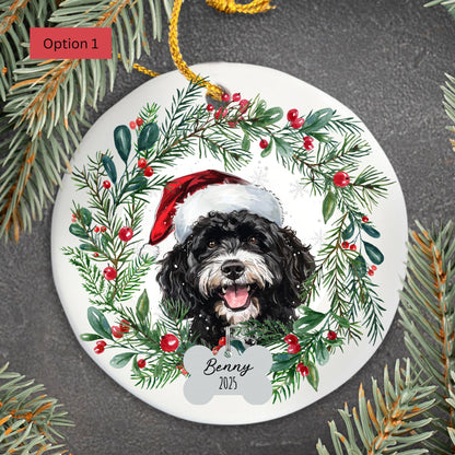 Personalized Portuguese Water Dog Christmas Ornament