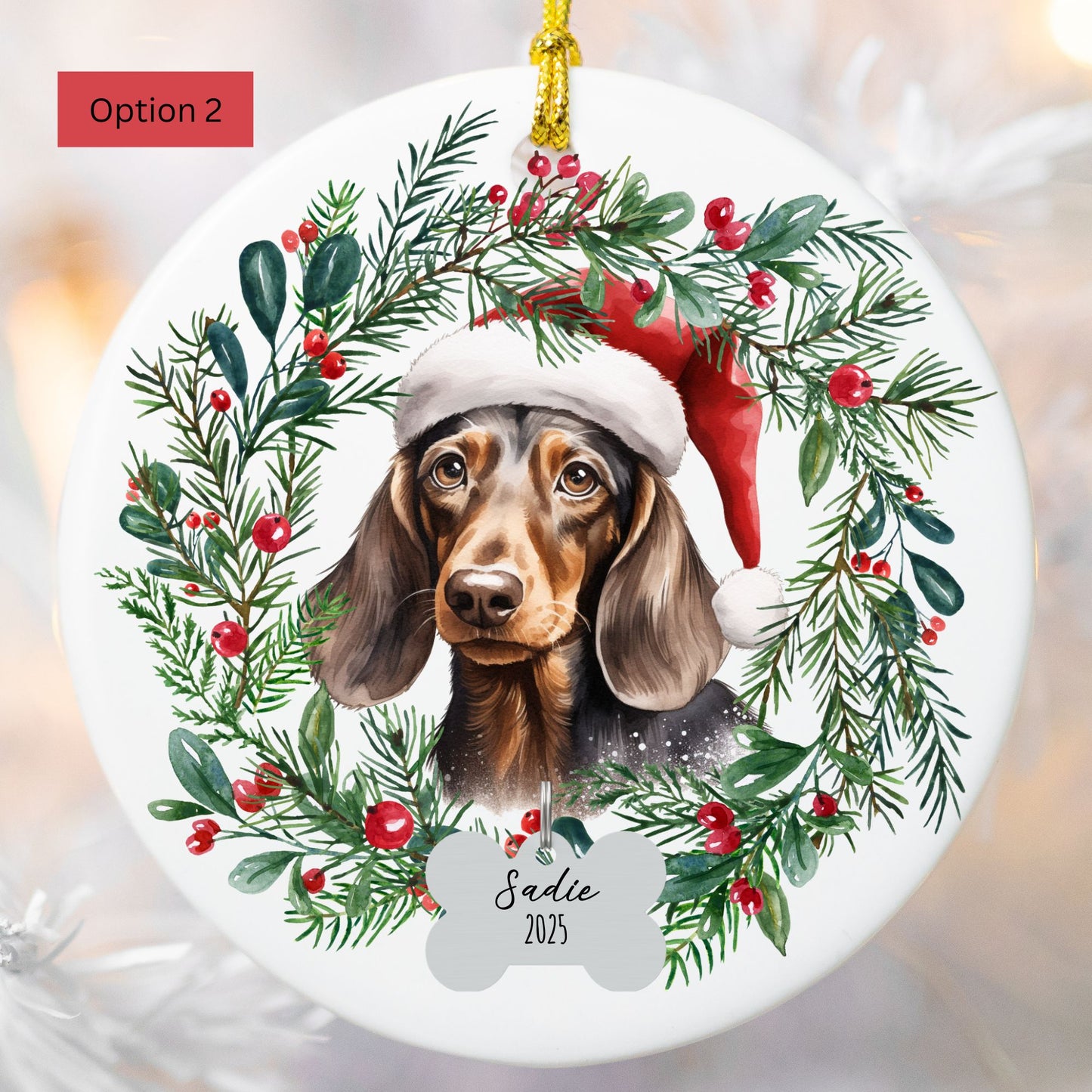 Personalized Dachshund Christmas Ornament