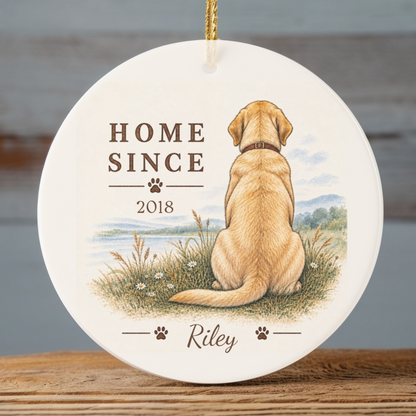 Personalized Dog Ornament, Double Sided Gotcha Day Gift, Custom Pet Adoption Keepsake