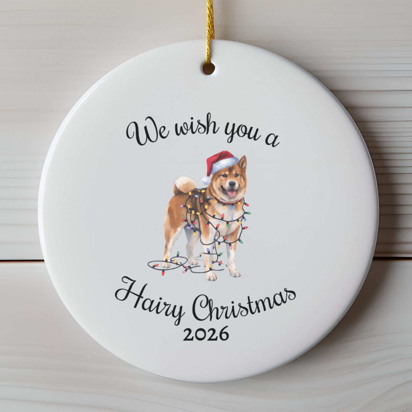 Christmas Akita Ornament, Christmas Lights Dog Keepsake, Christmas Dog, Akita Mom, Gift For Dog Lover, Akita