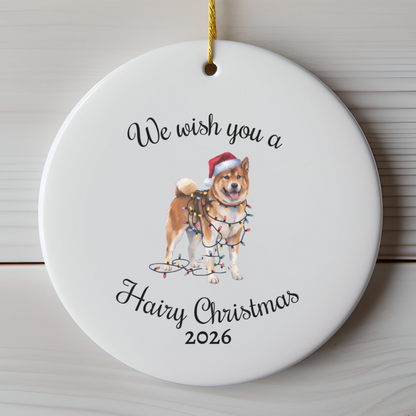 Christmas Akita Ornament, Christmas Lights Dog Keepsake, Christmas Dog, Akita Mom, Gift For Dog Lover, Akita