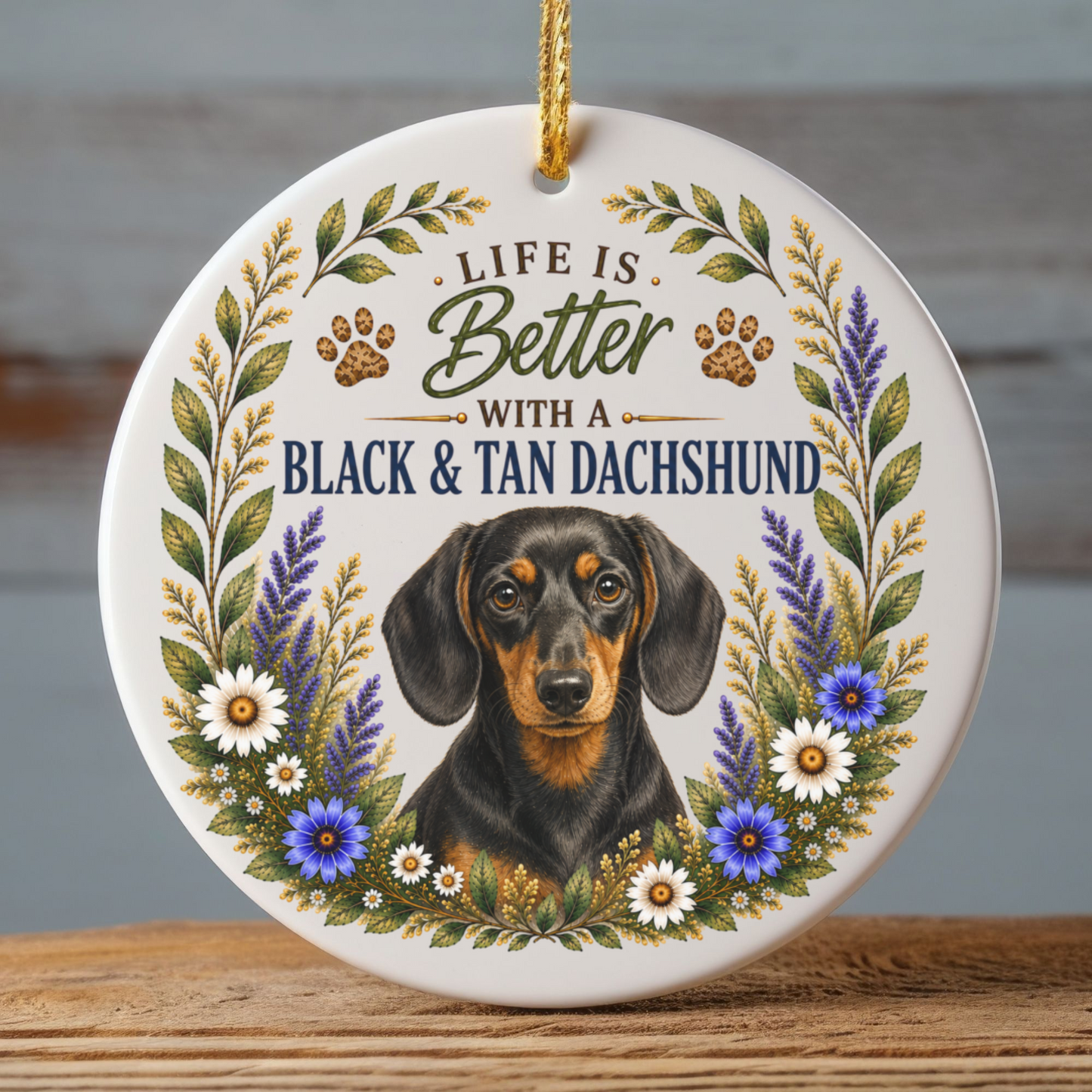 Black and Tan Dachshund Ornament, Doxie Lover Gift, Dachshund Mom Gift, Dog Keepsake