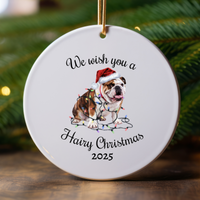 Load image into Gallery viewer, Christmas Bulldog Ornament, Christmas Lights Dog Keepsake
