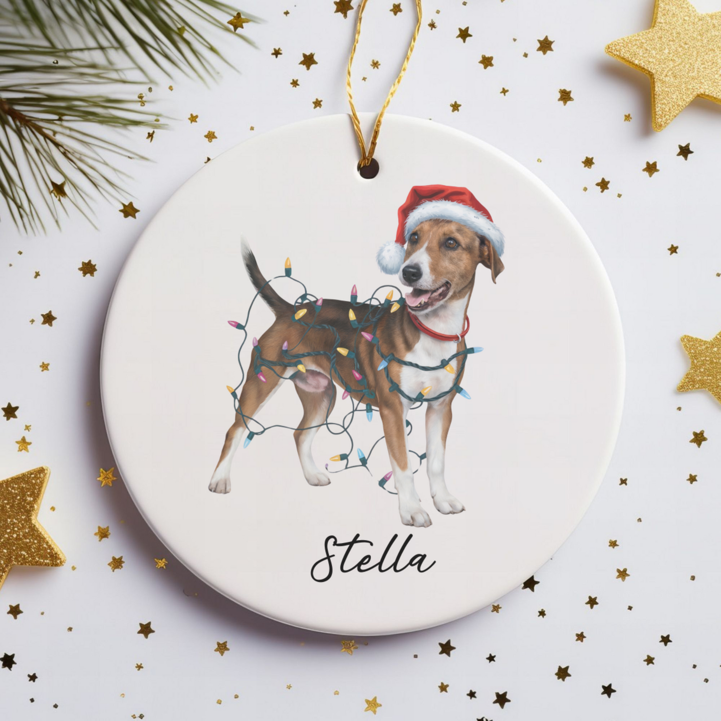Smooth Fox Terrier Ornament, Personalized Christmas Decor