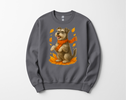 Miniature Schnauzer Autumn Sweatshirt, Cozy Fall Dog Sweater, Schnauzer Lover Apparel, Cute Autumn Dog Tee, Gift for Pet Lovers