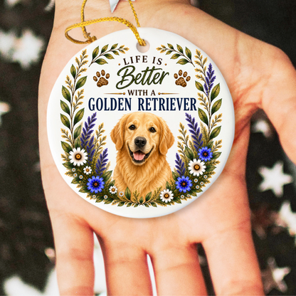 Golden Retriever Ornament, Golden Retriever Lover Gift, Dog Mom Gift, Golden Keepsake