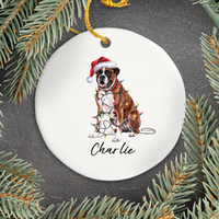 Load image into Gallery viewer, Personalized Boxer Dog Christmas Lights Ornament
