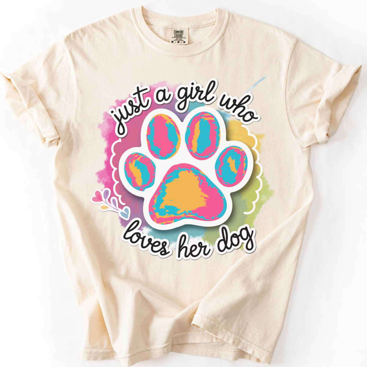 Just a Girl Who Loves Her Dog Shirt, Dog Mom Shirt, Dog Lover Gift, Paw Print Tee