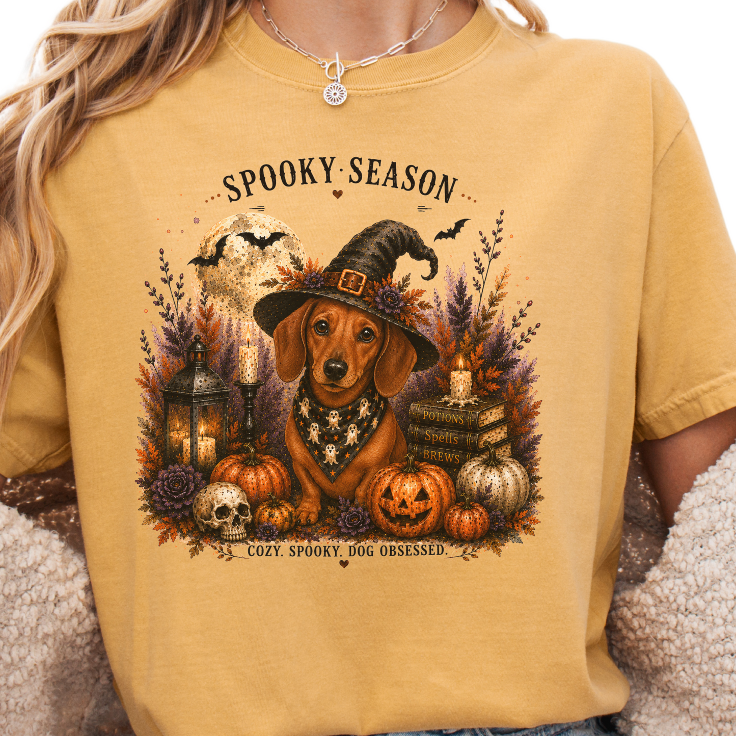 Red Dachshund Spooky Season Dog Mom Halloween Shirt