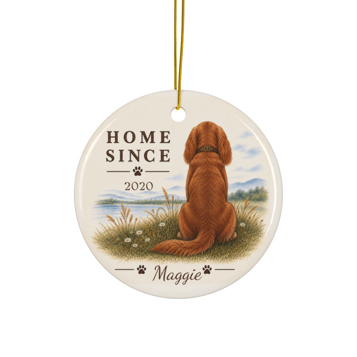Personalized Ruby Cavalier Ornament, Double Sided Gotcha Day Gift, Custom Dog Keepsake