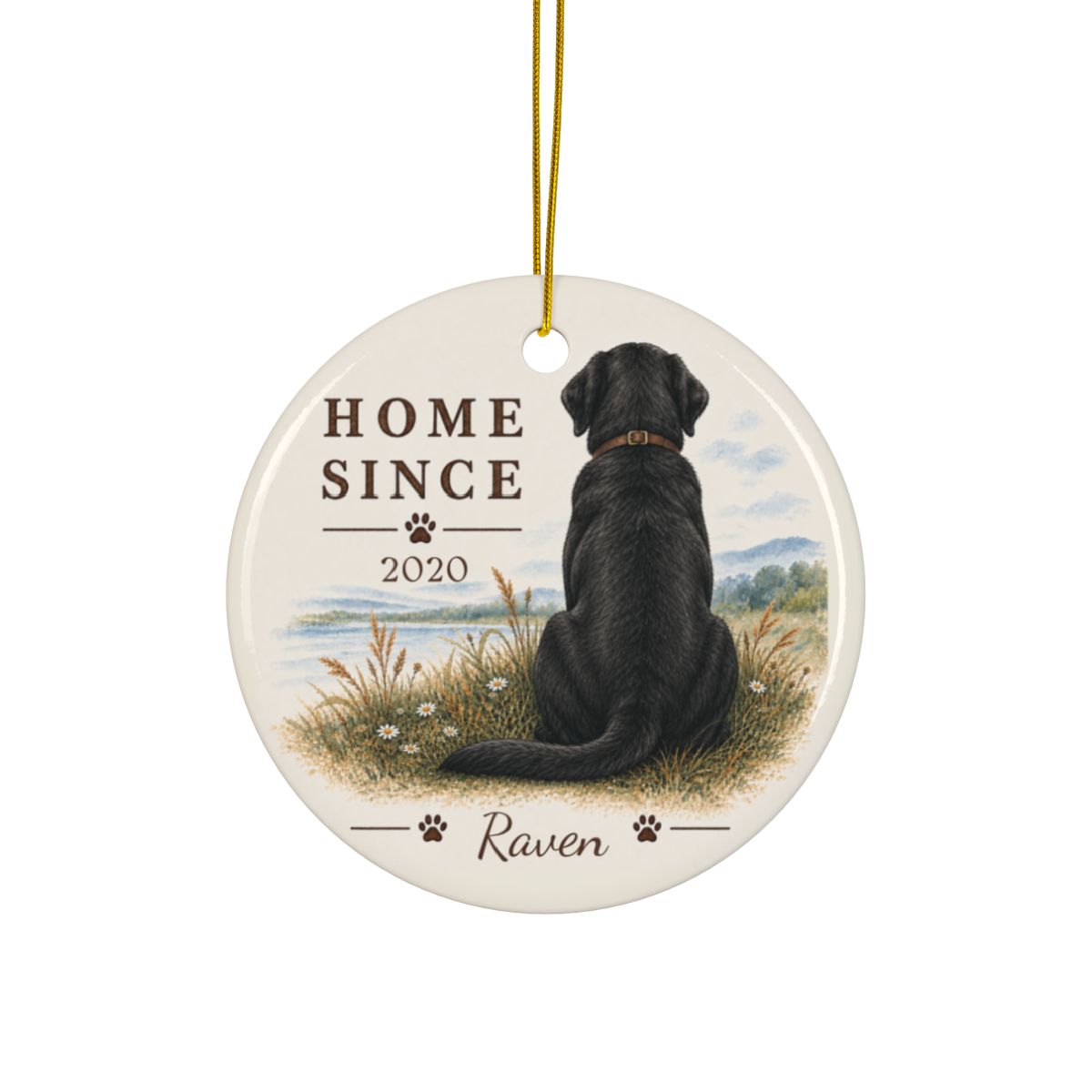 Personalized Black Lab Ornament, Double Sided Labrador Gotcha Day Gift, Custom Dog Keepsake