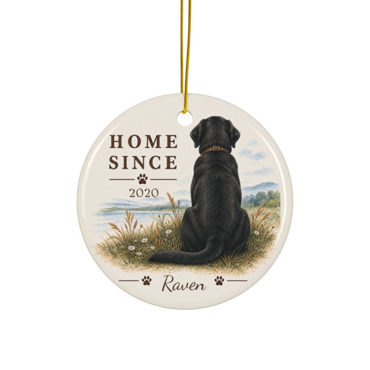 Personalized Black Lab Ornament, Double Sided Labrador Gotcha Day Gift, Custom Dog Keepsake