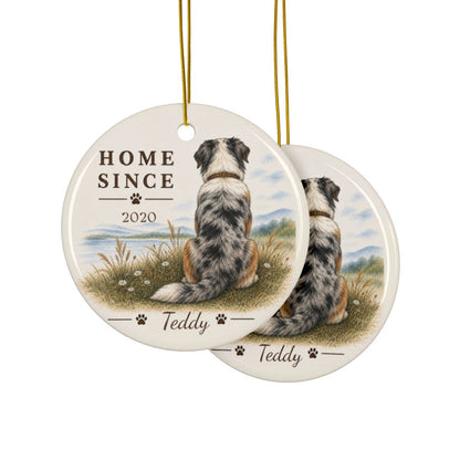 Personalized Australian Shepherd Ornament, Double Sided Aussie Gotcha Day Gift, Custom Dog Keepsake
