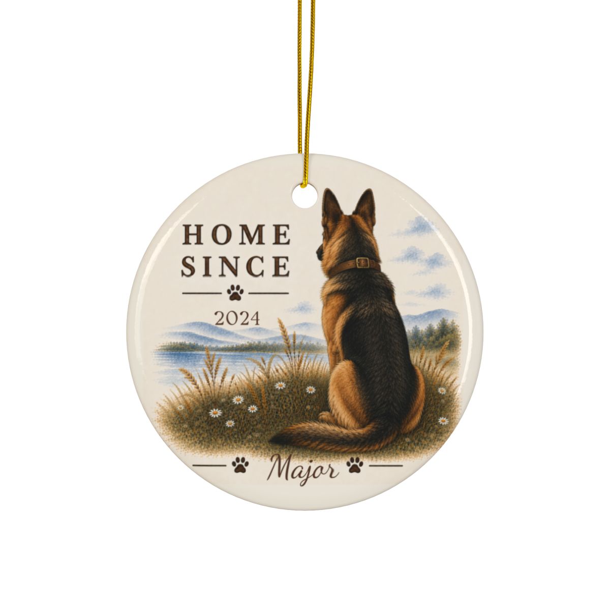 Personalized German Shepherd Ornament, Double Sided Gotcha Day Gift, Custom Dog Keepsake