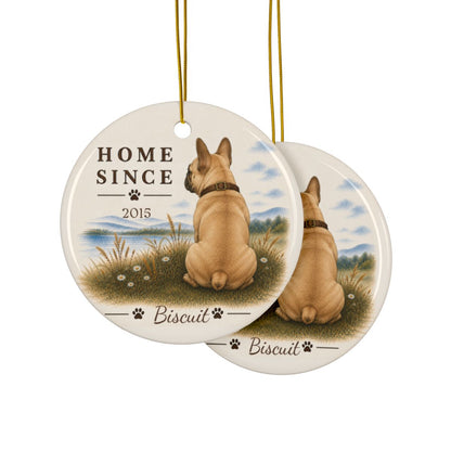 Personalized French Bulldog Ornament, Double Sided Frenchie Gotcha Day Gift, Custom Dog Keepsake